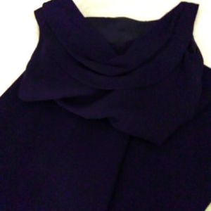 Evan- Picone size 4 long scope back Eggplant dress